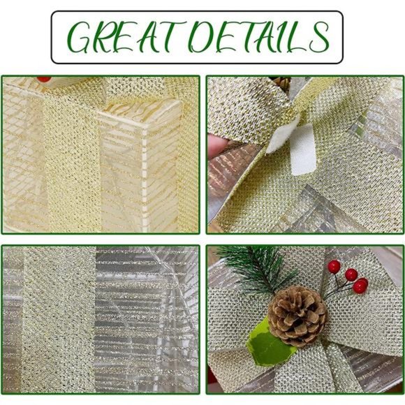 Christmas Lighted Boxes, Set of 3 60 LED Light Up Decor Outdoor, Light Up - Picture 2 of 7